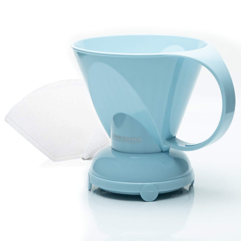 Clever NEW Coffee Dripper Macaron Blue Coffee Maker Safe BPA Free Plastic Hassle-Free Ways Make Manual Pour Over Coffee & Cold Brew, 10 Fl Oz - Image 1